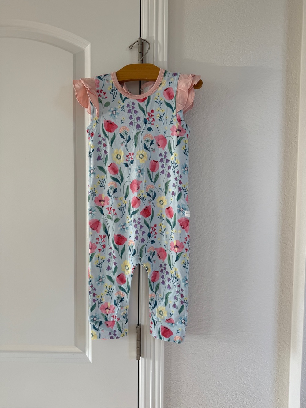 Loulou Lollipop Ruffle Floral Romper bamboo 18-24 months